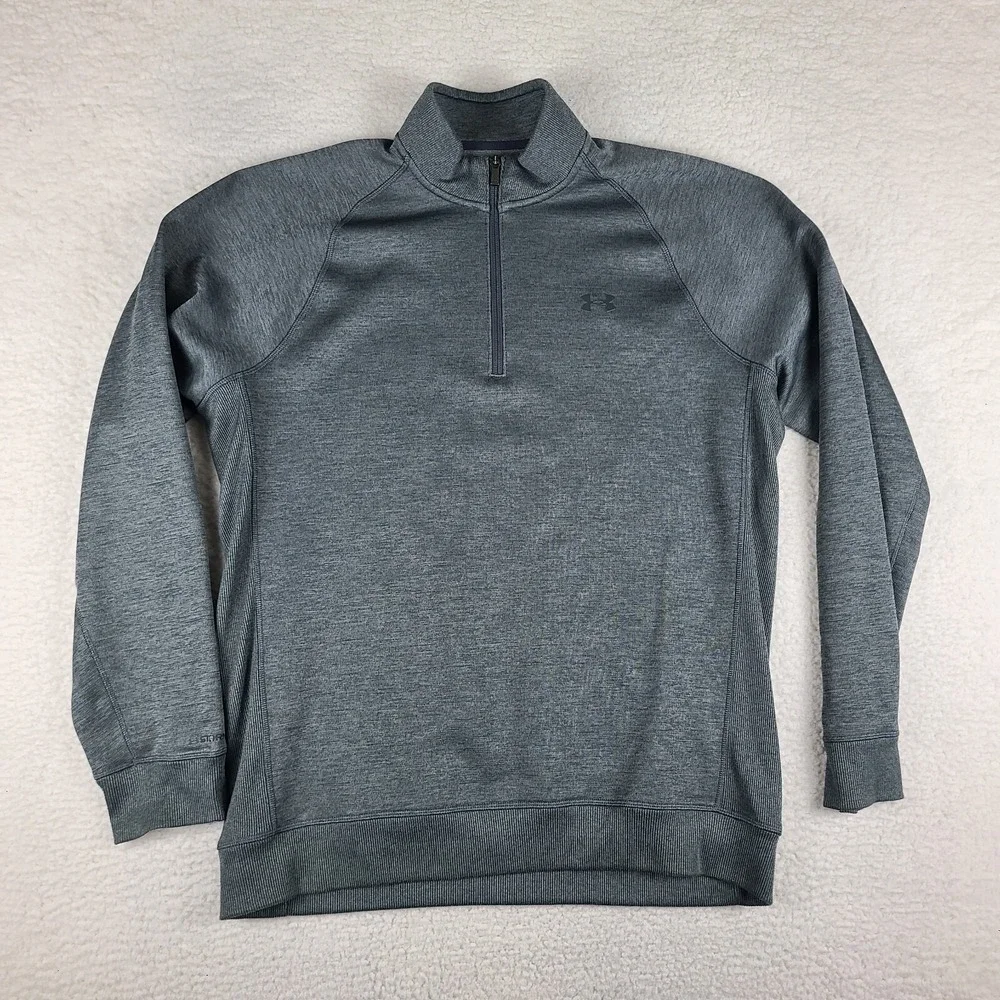 Under Armour Storm Sweater Mens XL Gray Heathered Loose Coldgear Performance EC